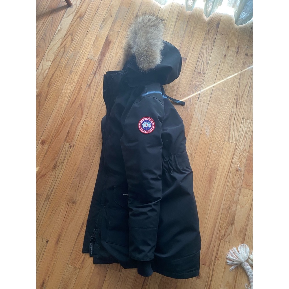 Authentic Canada Goose Black Parka Coat XS w Fur